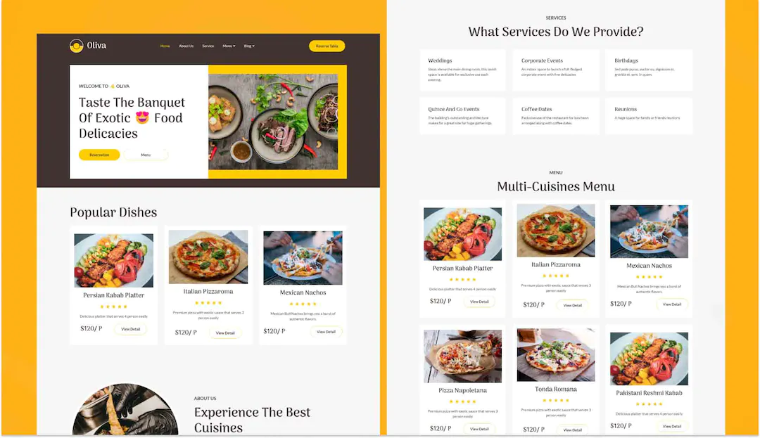 Restaurant WordPress Templates