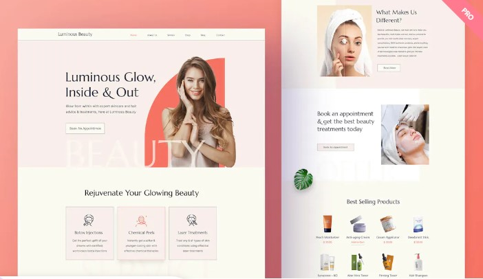 fashion and beauty website templates