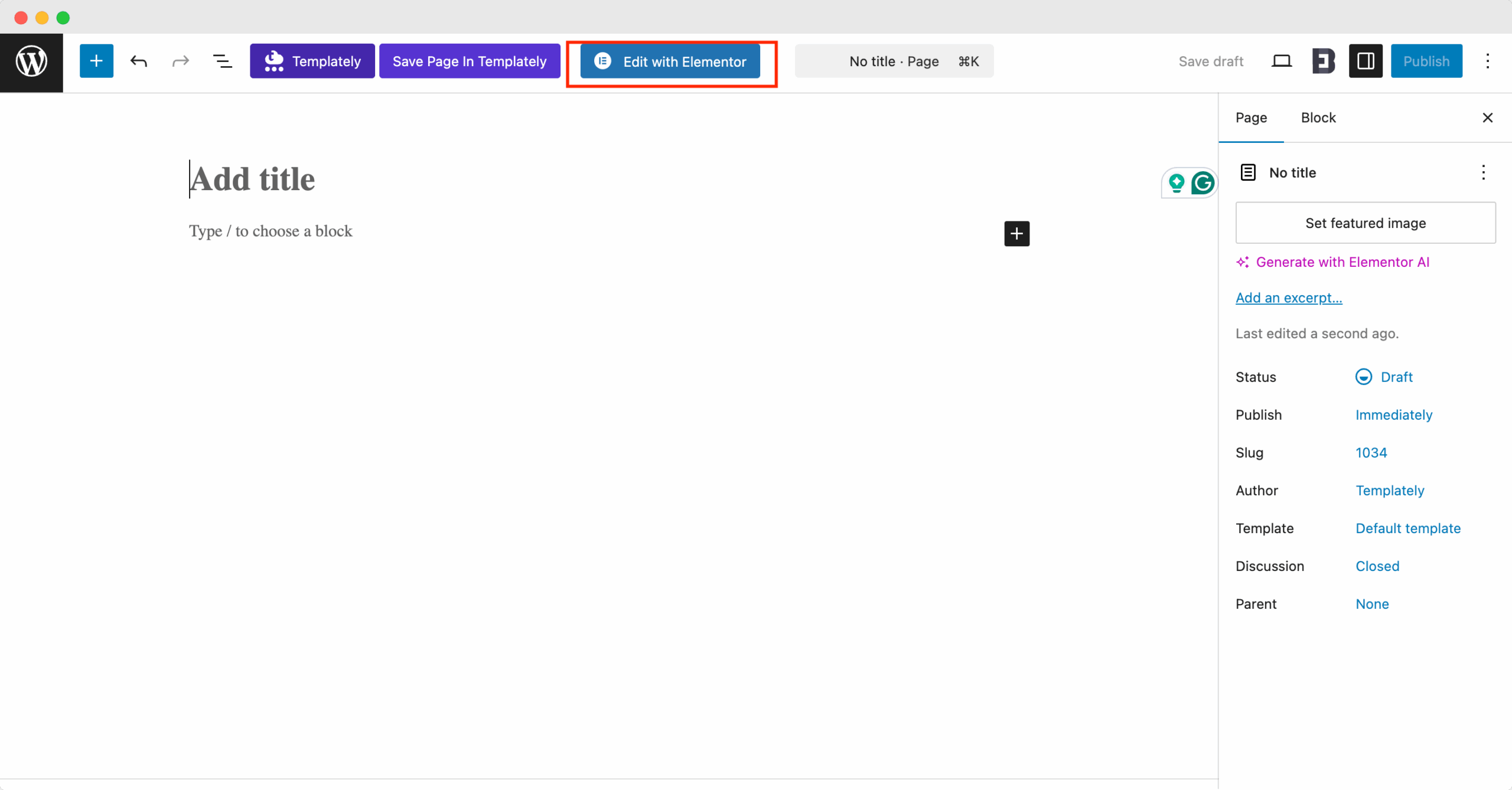 Edit with Elementor in Elementor editor