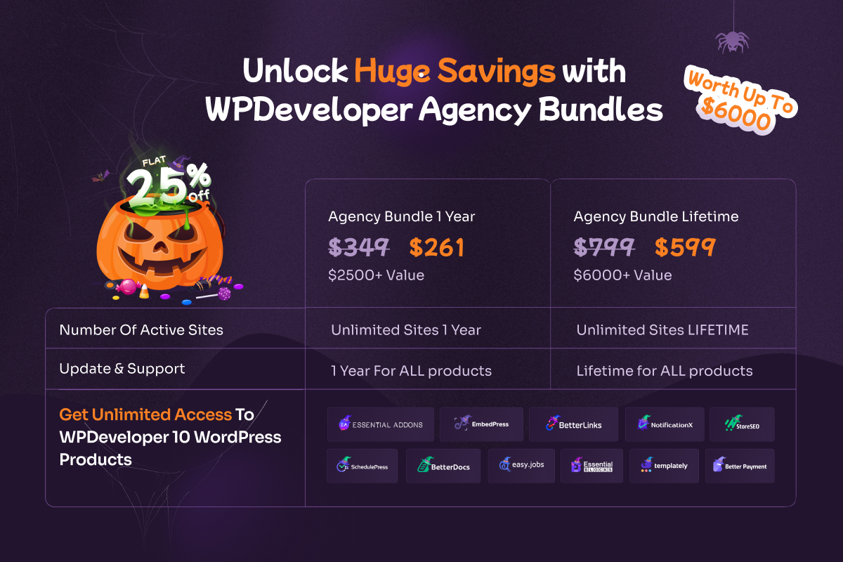 create halloween page wp agency bundle