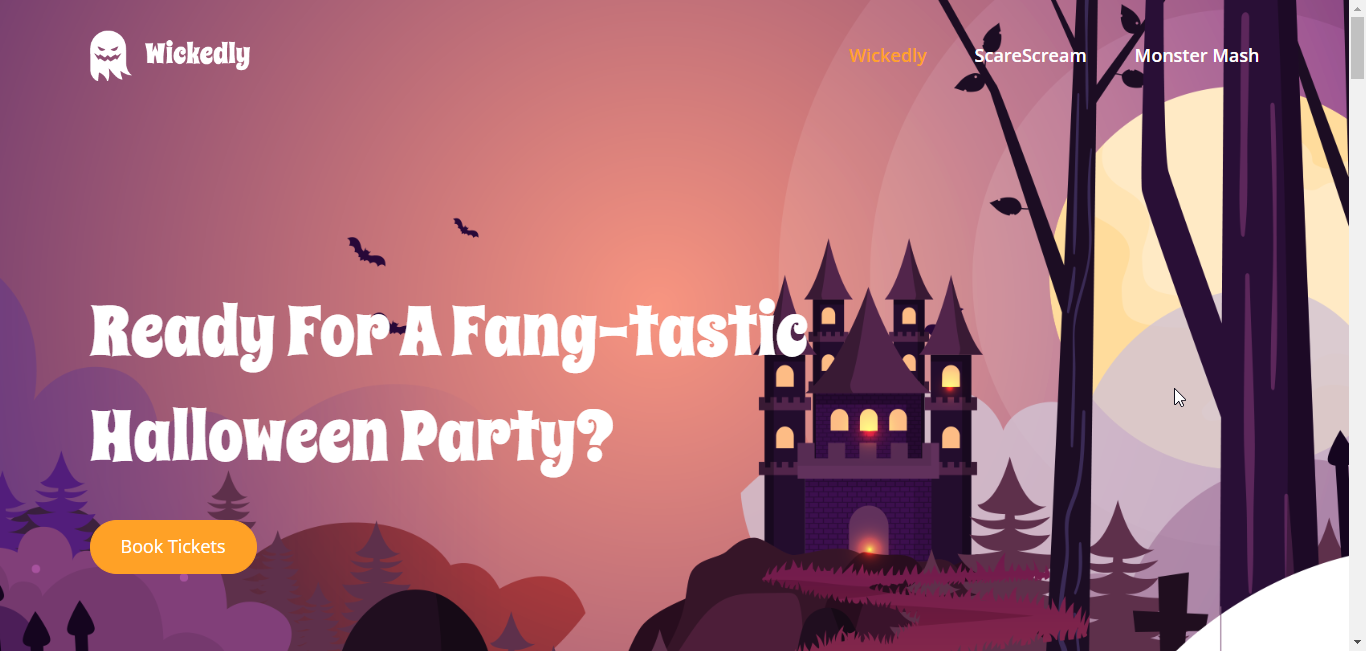 create halloween page wickedly
