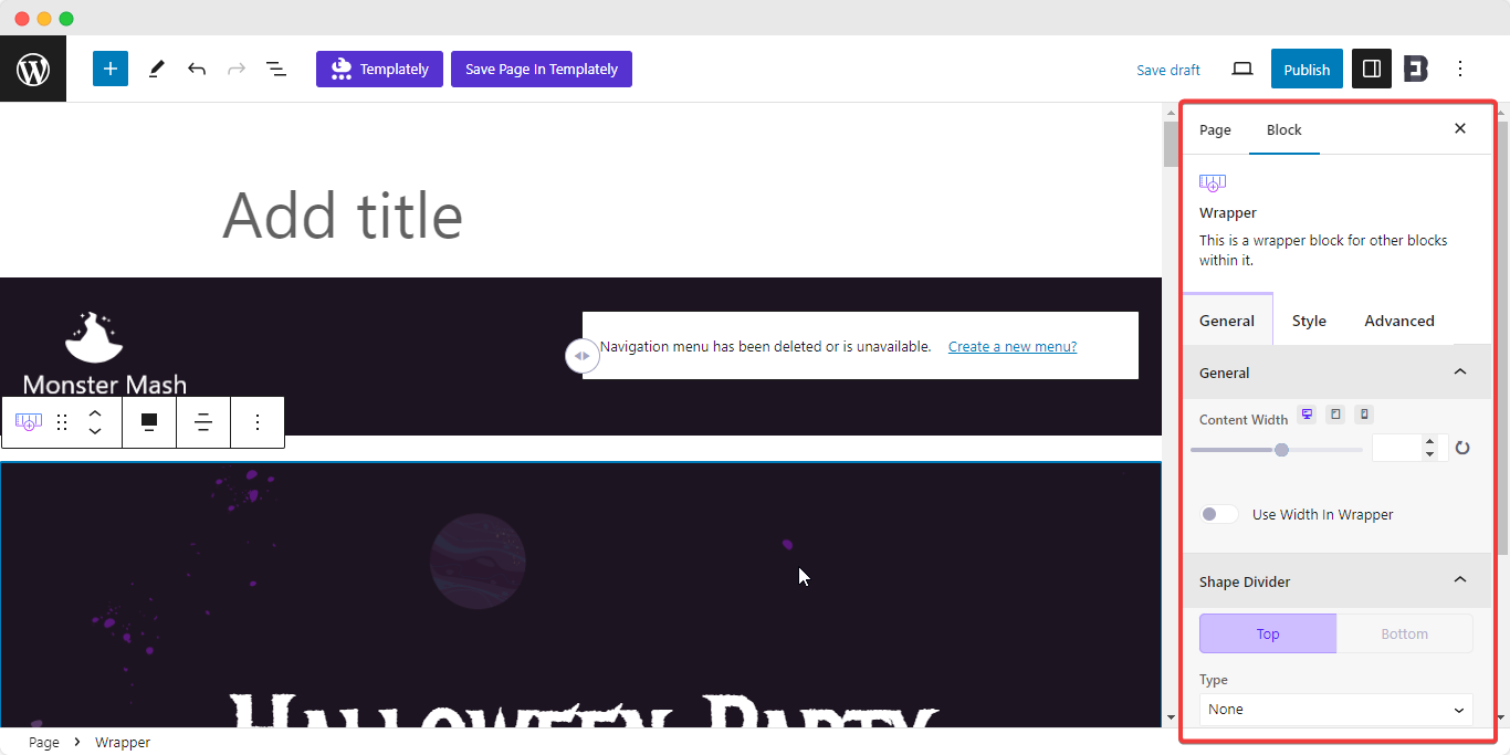create halloween page customize