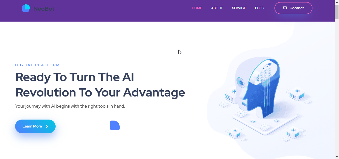 NeoBot - AI Startup Website Block Template For Gutenberg
