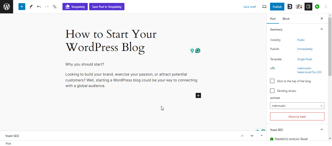 Start WordPress Blog