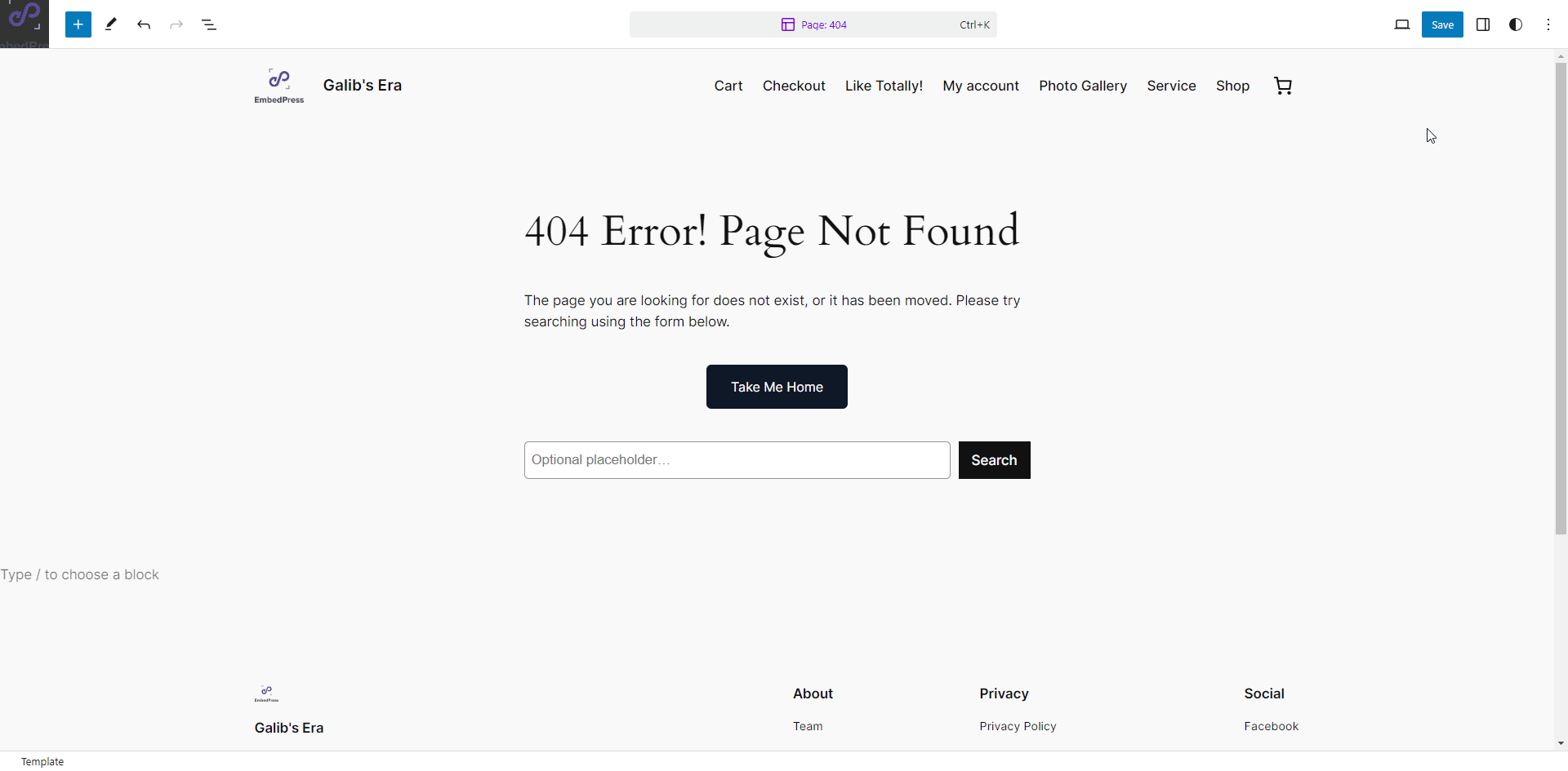 How to Set a 404 Error Page