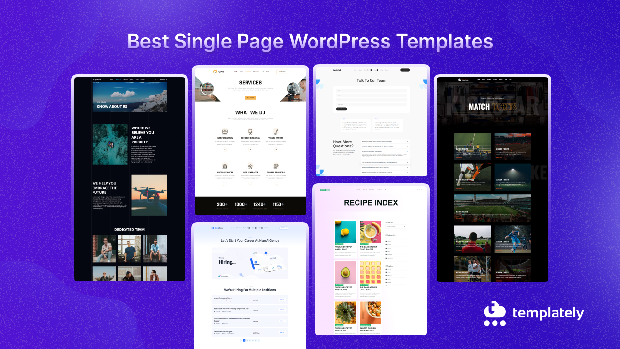 Single Page WordPress Templates