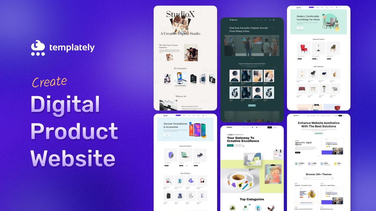 create a digital product website