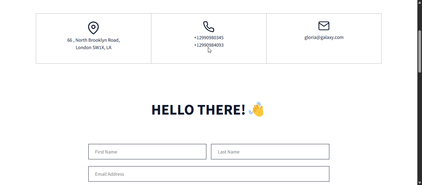 Contact Information Page