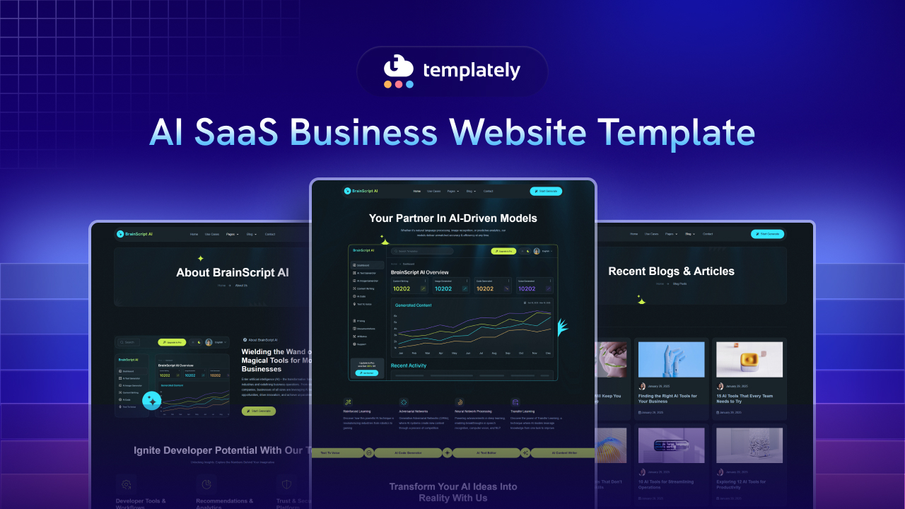 Launch Your AI SaaS Business Website Faster with Templately