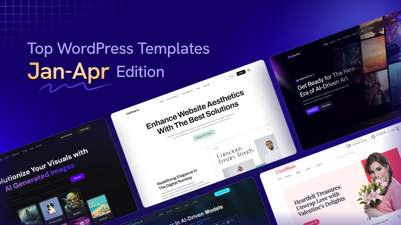 Top WordPress Ready-Made Templates Jan-Apr Edition