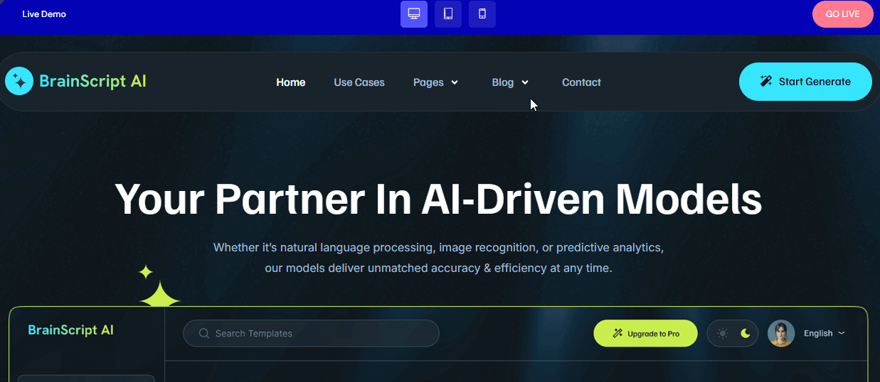 Fully Responsive AI website template