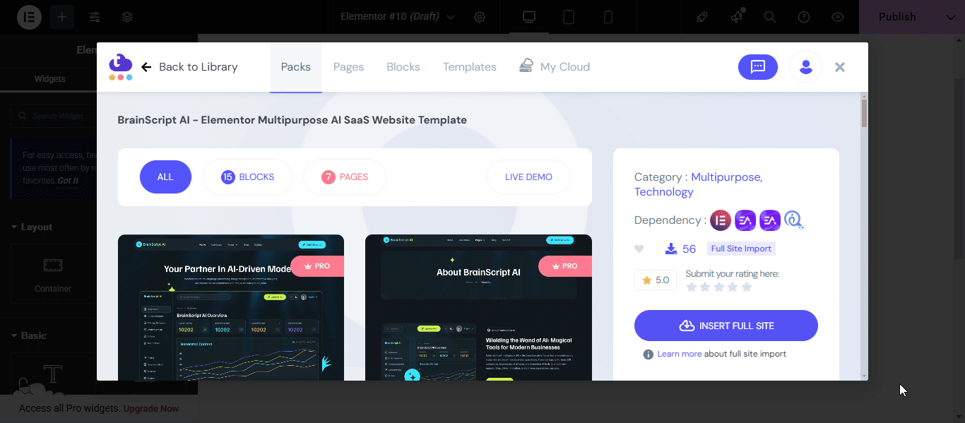 Customize the full site