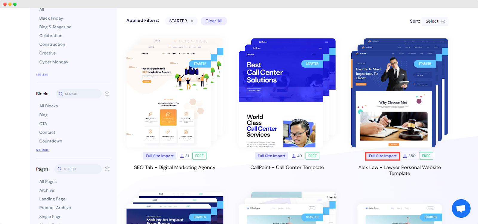 How to Customize Global Typography in Templately? 1 Import a Full Site Template Pack