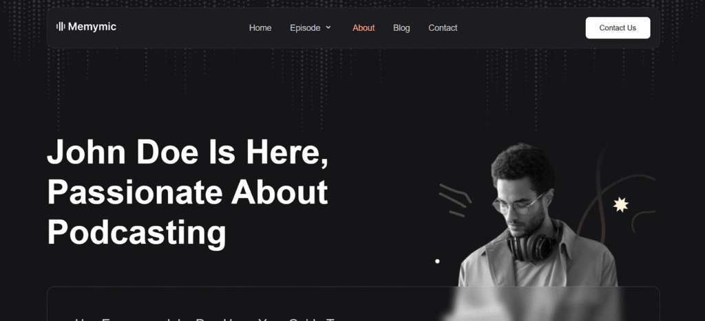 About page - Podcast Template