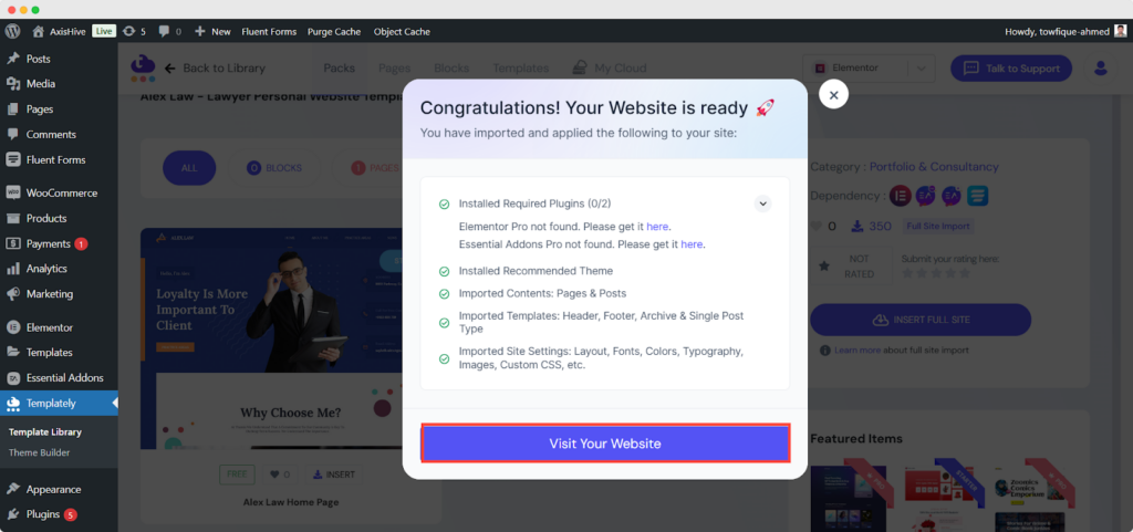 How Does The Templately Full Site Import Work (All Details)? 7 Ready Website with Templately