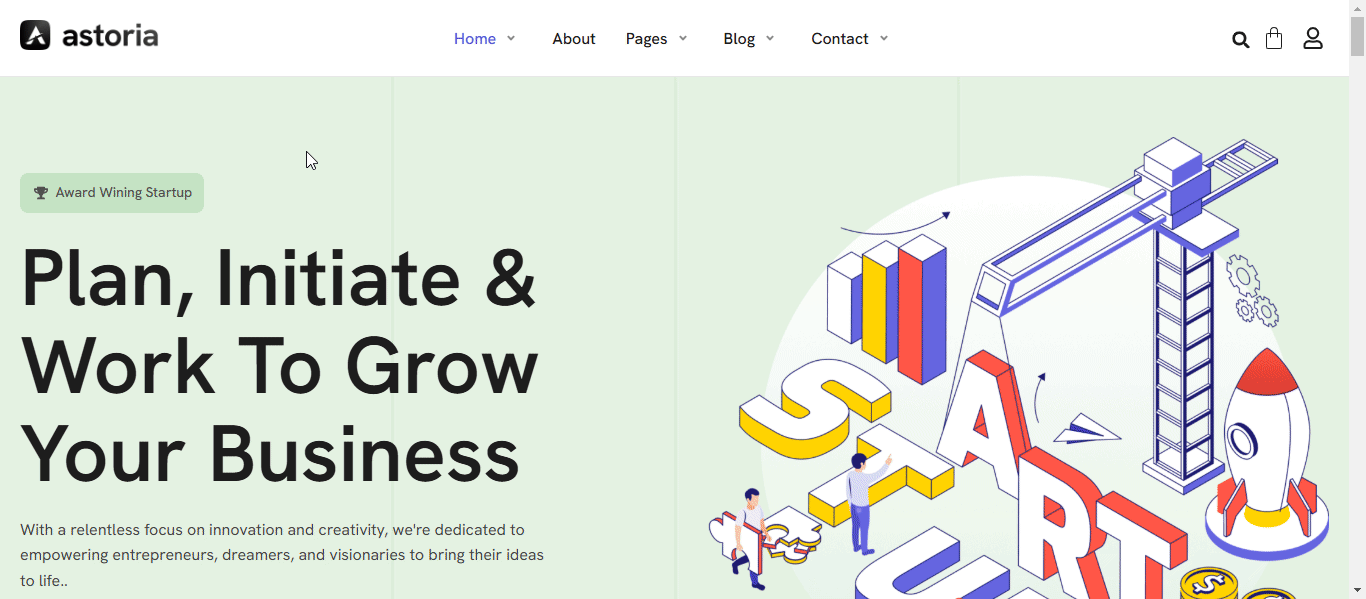 Startup website template