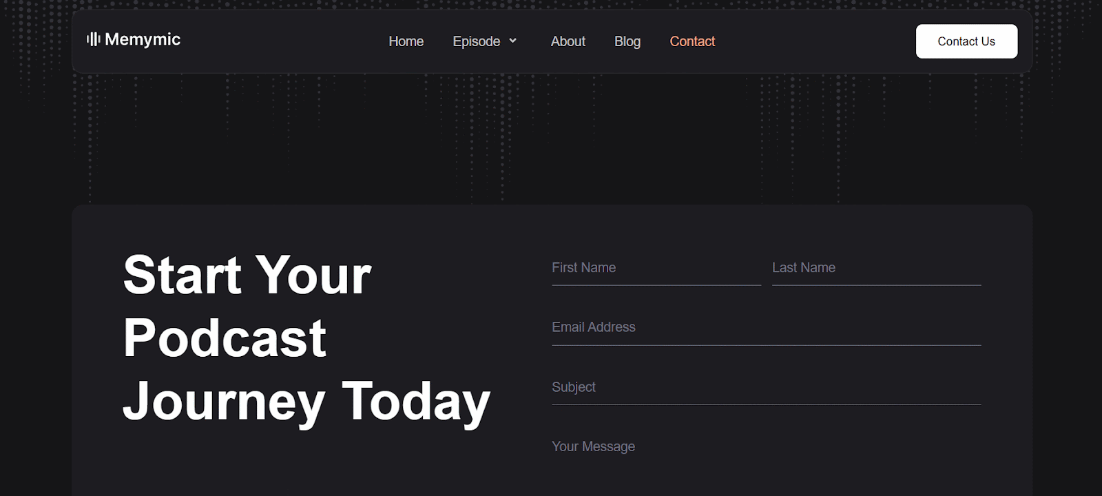Contact- Podcast Template