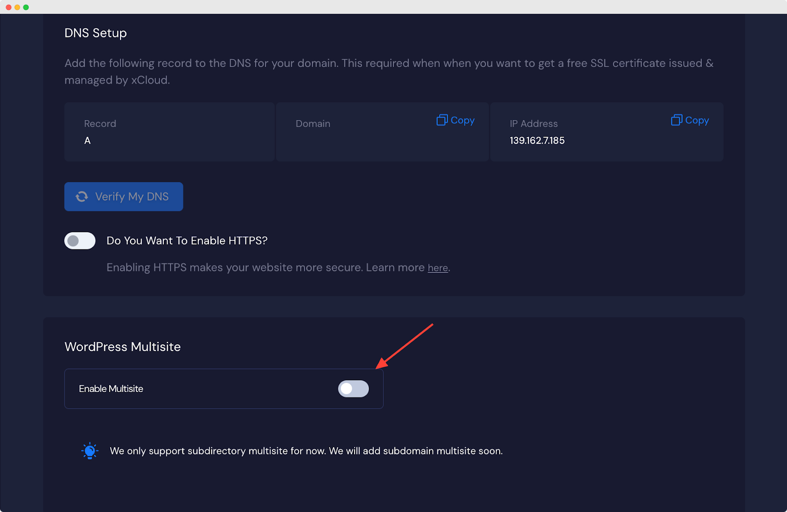 Enable Multisite