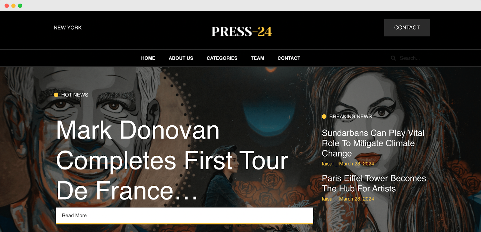 Press24 Header Navigation Bar
