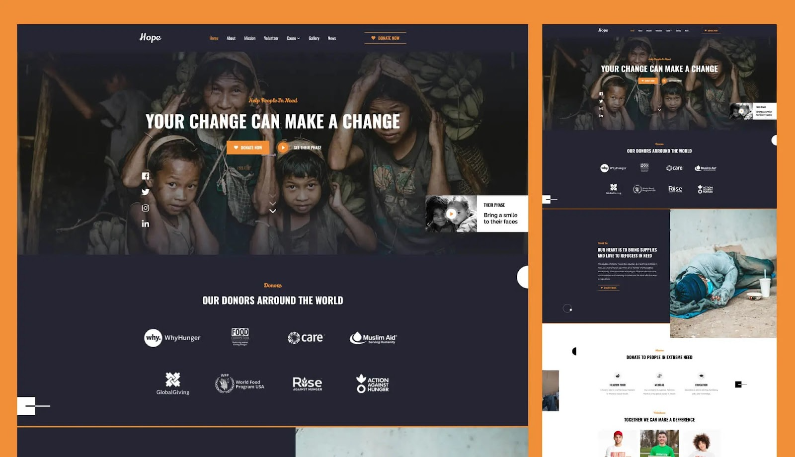Hope: Non-Profit/Charity Website Template for WordPress