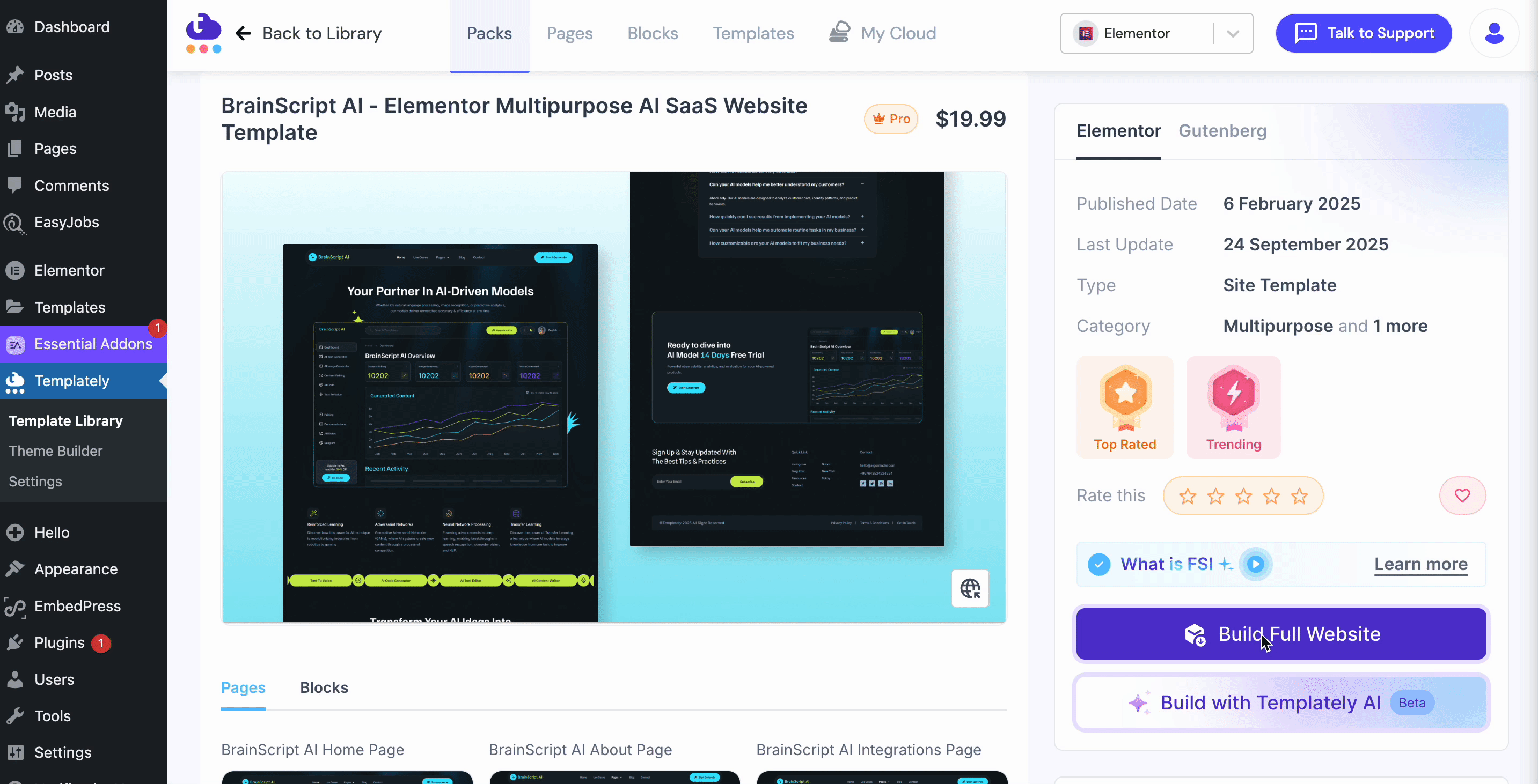 Templately: Build Full Website