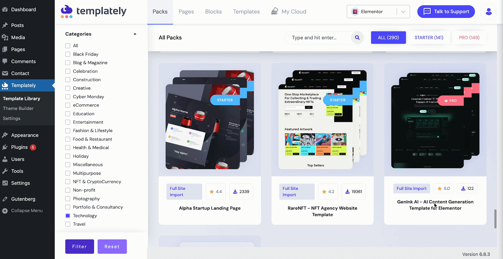 Templately: WordPress Templates Library