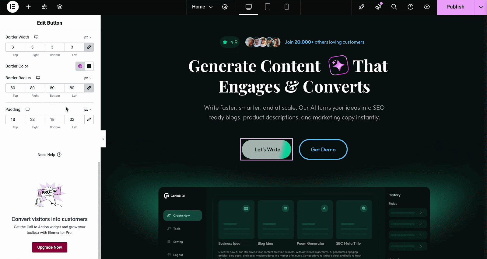 AI Content Generator Website