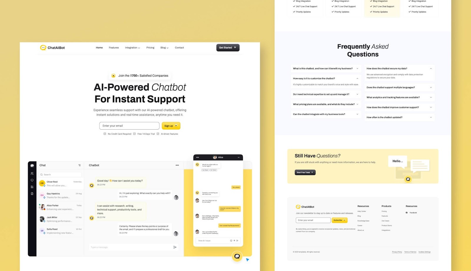 ChatAIBot - Chatbot Website Template