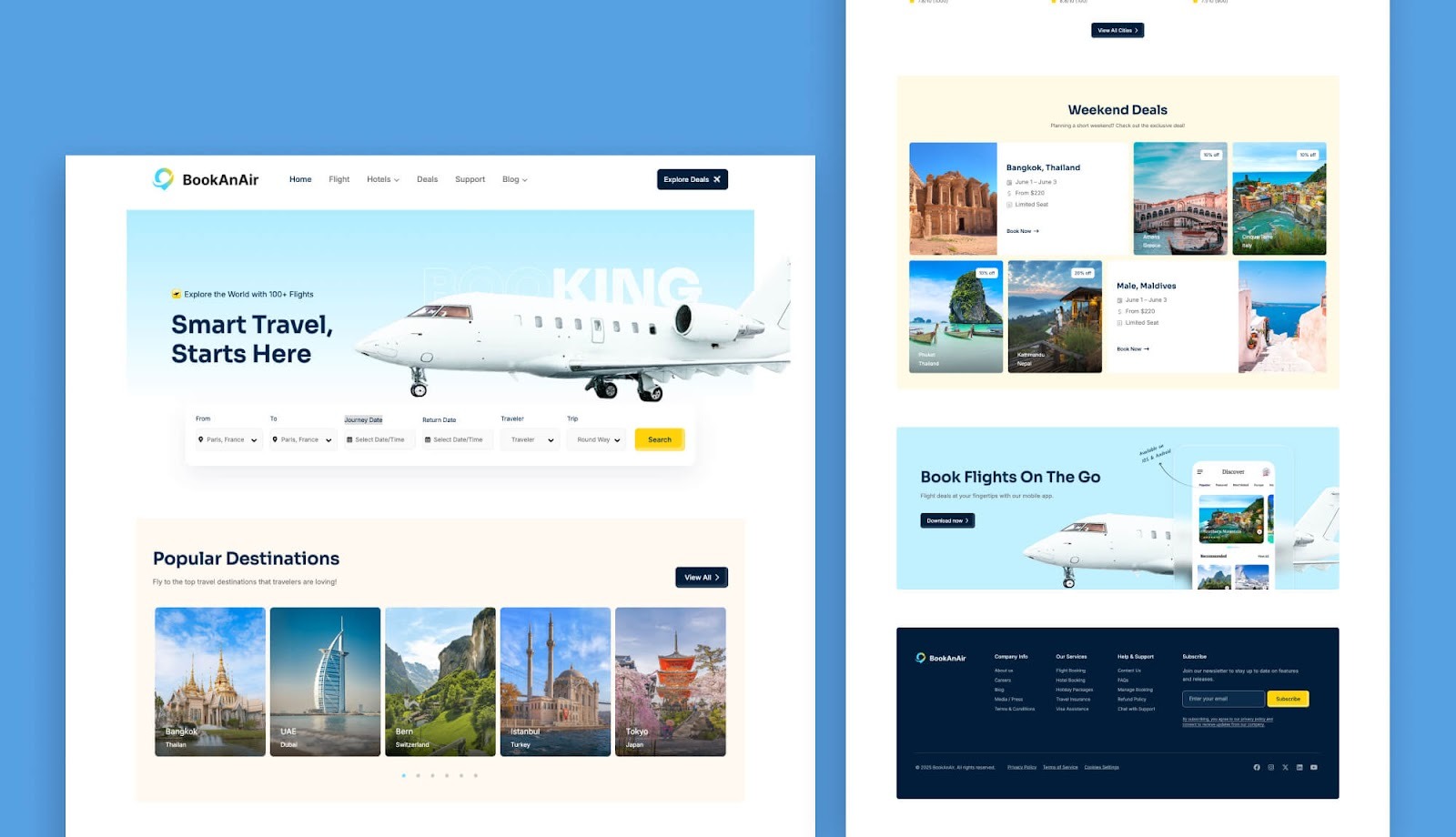 BookAnAir - Flight Booking Website Template