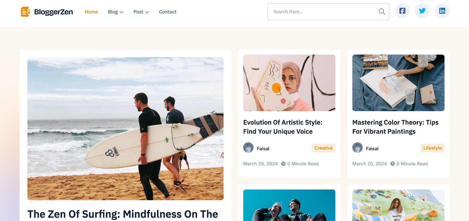 BloggerZen — Blogging Website Template