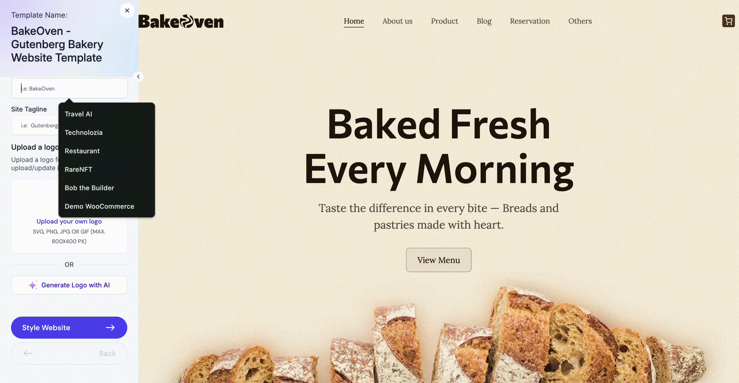 Customize and Style template